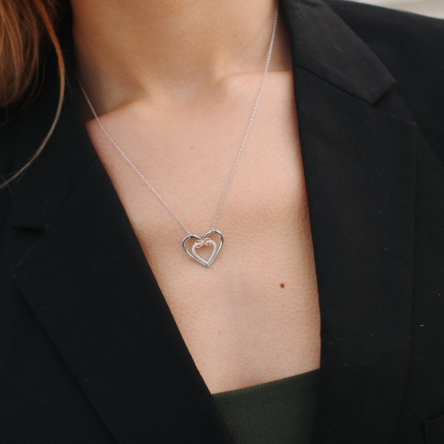 Dla Kobiety mojego życia - Naszyjnik w kształcie serca ze srebra próby 925
